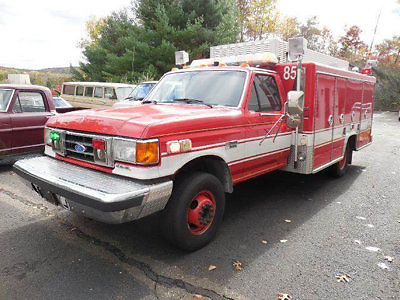 RED FIRE RESCUE TRUCK USED IN MAJOR MOTION PICTURE BUY NOW CALL BOBBY 914 7505 1991 Ford F-450 FIRE RESCUE
