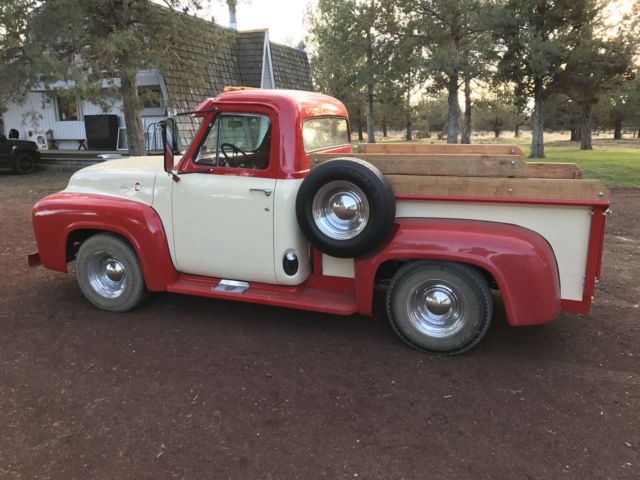 Red Ford 1955 Pickup Truck, good condition, runs great, 223 in-line 6 cylinder 1955 Ford F-100 2 door pickup truck