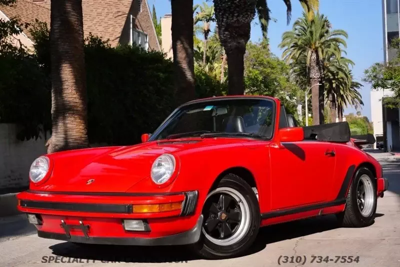 Red Porsche 911 3L NA H6 single overhead cam (SOHC) 12V 1987 Porsche 911 Carrera
