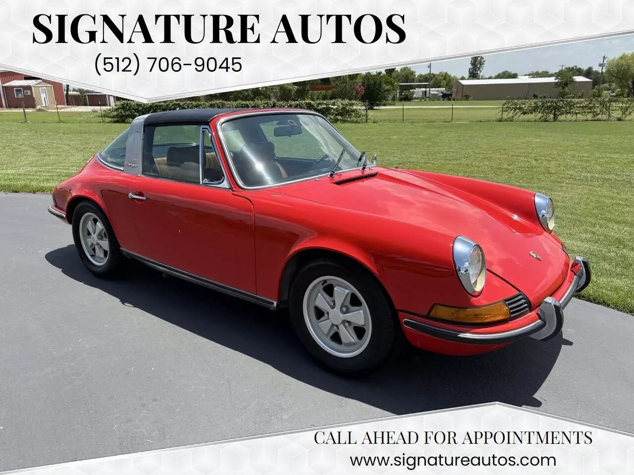 Red Porsche 911 H6 2.7L 1973 Porsche 911 T Targa