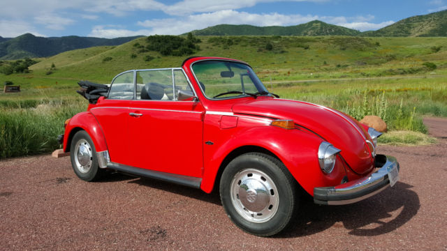 Restored 1978 Convertible Volkswagen Red Super Beetle 1978 Volkswagen Beetle - Classic Karmann Super Beetle