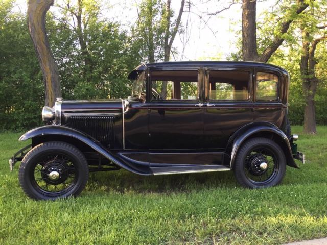Restored Black 1930 Ford Model A Briggs Fordor Town Sedan 1930 Ford Model A