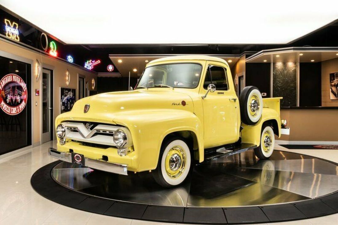 Restored F100 Pickup! Ford 292ci V8, 3-Speed Manual, Wood Bed, 12V Upgrade 1955 Ford F100 Pickup