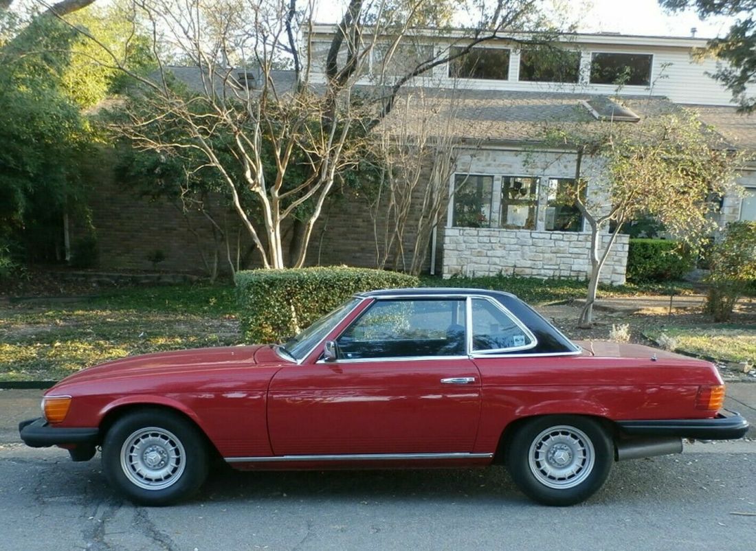 Restored Red 1976 Mercedes Benz 450 SL 450SL Hard & Cloth Top Convertible Low Mi 1976 Mercedes-Benz SL-Class