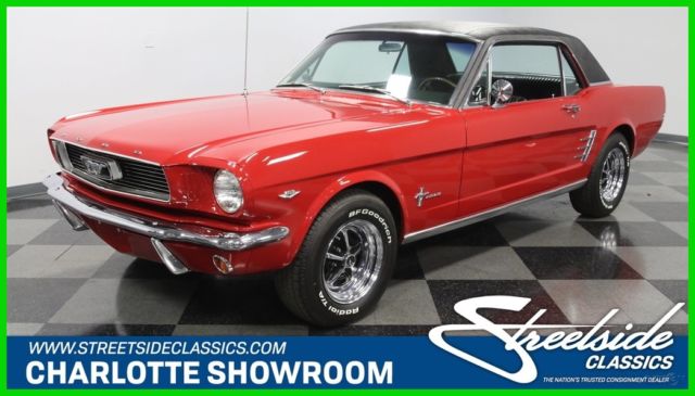 restored red black vintage classic pony bfgoodrich flowmaster fomoco muscle 1966 1966 Ford Mustang