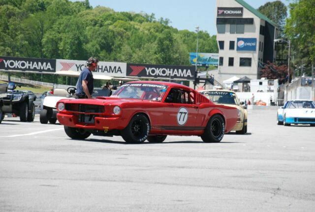 Roadrace front running vintage 66 Mustang Shelby Car 77 GT350 1966 Ford Mustang