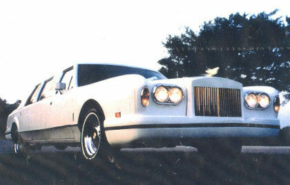 Rolls-Royce 1976 conversion 6 Passenger stretch Limousine on 1989 Lincoln, White 1976 Rolls-Royce Silver Shadow