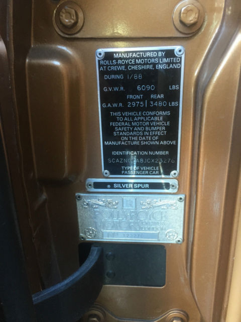 1988 Rolls-Royce Silver Spirit/Spur/Dawn SILVER SPUR - photo 12