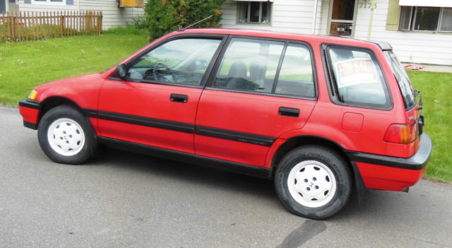 RT4wd Honda Civic Wagon Real Time 4wd RIO RED Original Clean Dealer Serviced 1990 Honda Civic Wagon