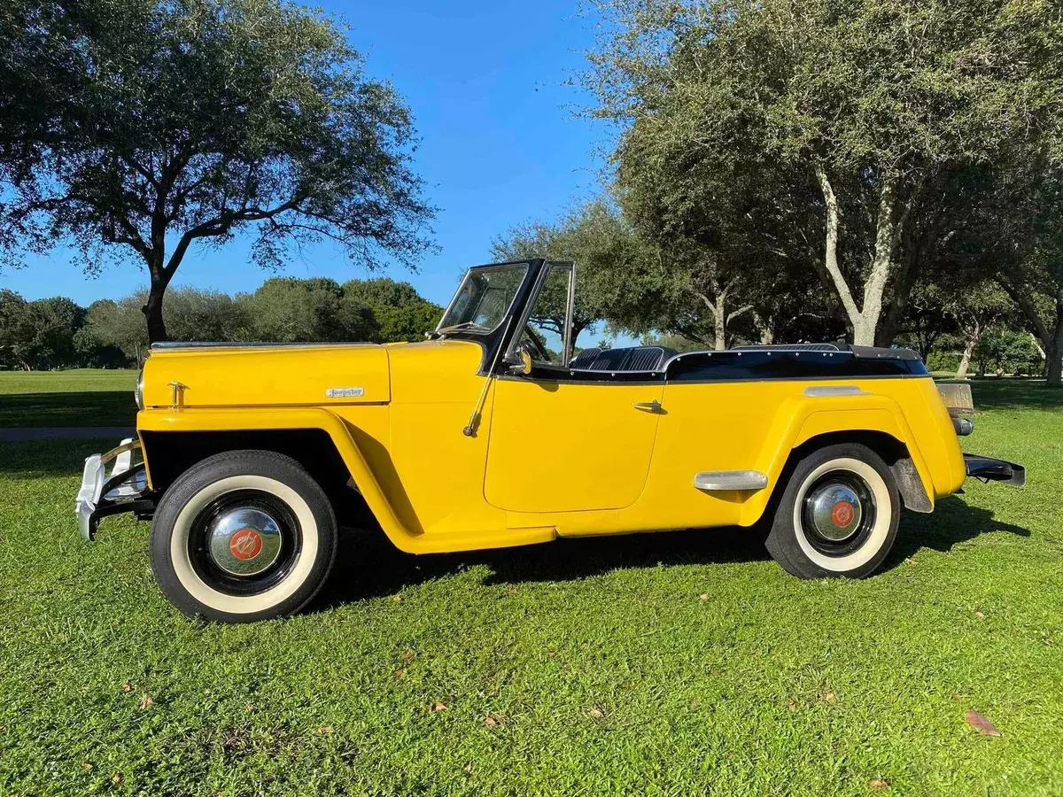 Running 1949 Willys Jeepster Former FL Rust Free 2.2L 3 Speed Manual & Overdrive 1949 Willys Overland Light Four Jeep Willys Jeepster Overland Convertible