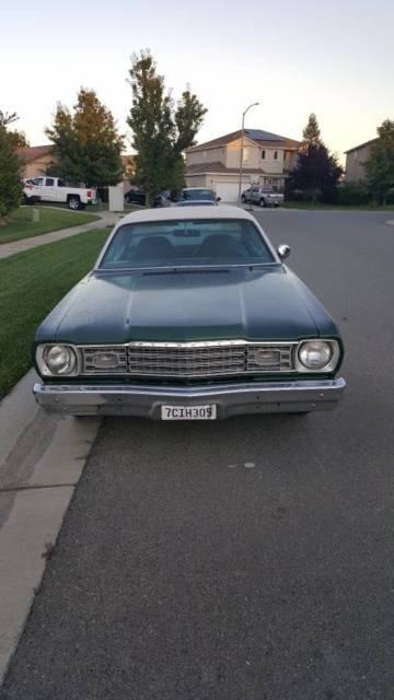 Rust, dent, scratch, ding free and repainted with original color. 1974 Plymouth Duster