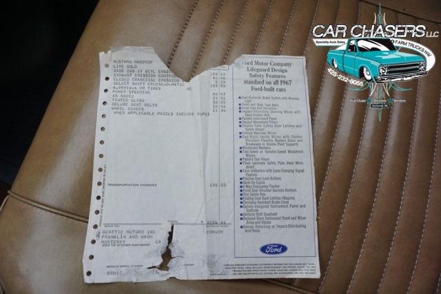 1967 Ford Mustang INCREDIBLE 2 OWNER LOW MILE CALIFORNIA SURVIVOR! 150PIX+VIDEO - photo 9