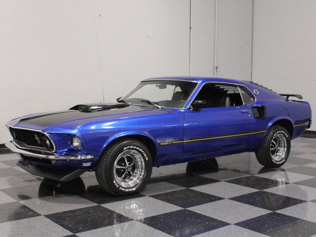 S-CODE 390, 4-SPEED, ACAPULCO BLUE, 3:25 TRAC-LOK, FULL ROTISSERIE RESTO, MARTI! 1969 Ford Mustang Mach 1