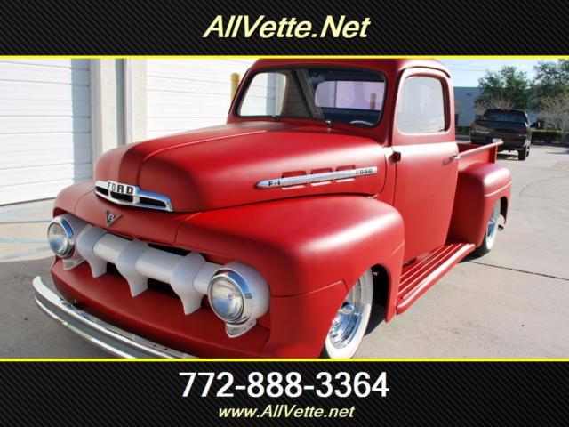 Satin Red Chevy V8 Auto Sub-Framed P.S/ P.D.B. Cold-A/C All Steel. Coker Whites 1951 Ford Other Pickups