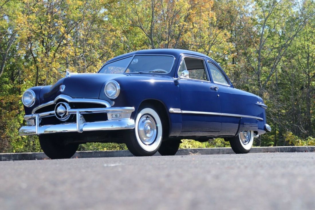 Sheridan blue Custom Coupe 239 V8 3 speed manual gray cloth interior 1950 Ford Other