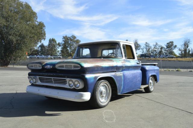 SHORT BED STEPSIDE RAT HOT ROD CUSTOM PICKUP TRUCK PATINA 62 61 63 64 65 66 SWB 1960 Chevrolet C-10 VINTAGE HAULER
