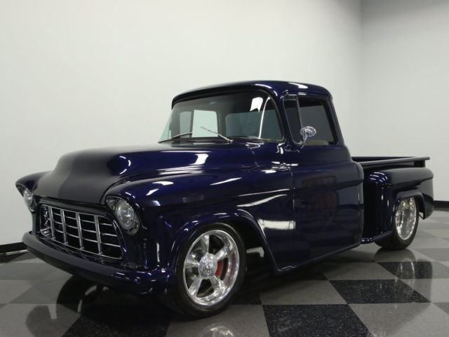 SHOW READY, BIG WINDOW, 366CI, 4-LINK, LASER STRAIGHT, 4 WHEEL DISCS, COLD A/C!! 1955 Chevrolet 1/2 Ton Pickup