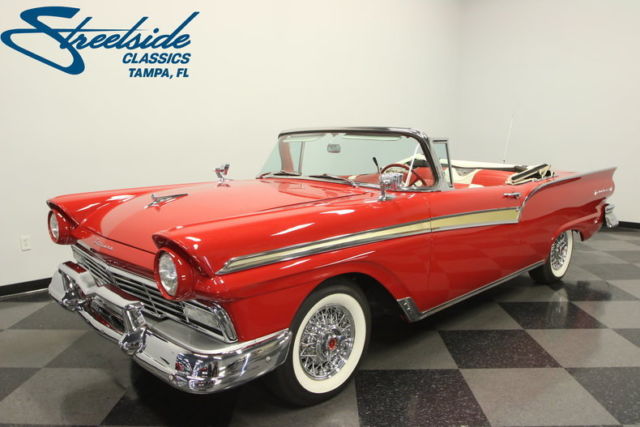 SHOW STOPPER, A+ RESTO, D-CODE 312 V8, PS, PB, P TOP, COLD AC, FACTORY COLORS 1957 Ford Fairlane 500 Sunliner