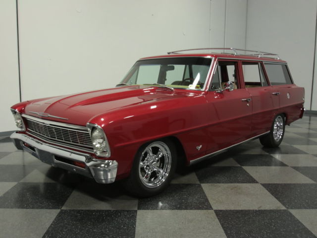 SHOWSTOPPER BUILD, 350 FI V8, 700R4, R134A A/C, A+ PAINT/INTERIOR, TROPHY WINNER 1966 Chevrolet Nova Chevy II Restomod Wagon