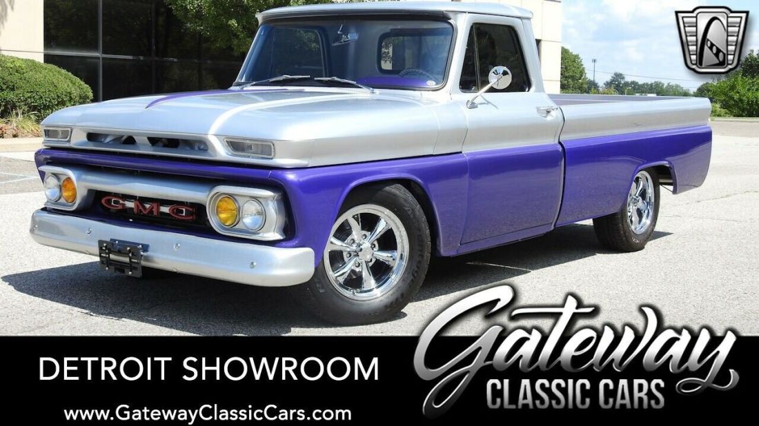 Silver & Purple 1965 GMC 1000 Pickup Truck 355 CID V8 700 R4 4 Speed Automatic A 1965 GMC 1000