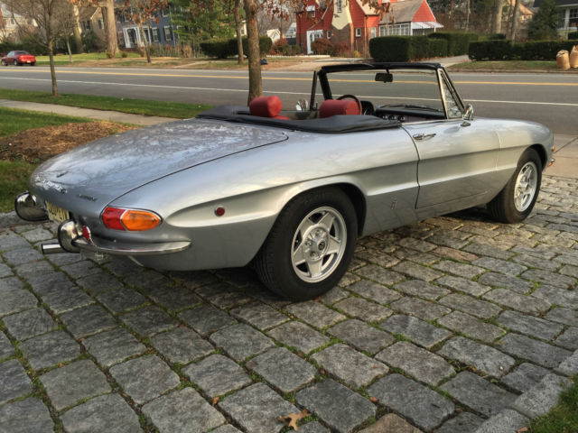 Silver with red leather interior. Boat Tail, Duetto, excellent condition. 1969 Alfa Romeo Spider Duetto