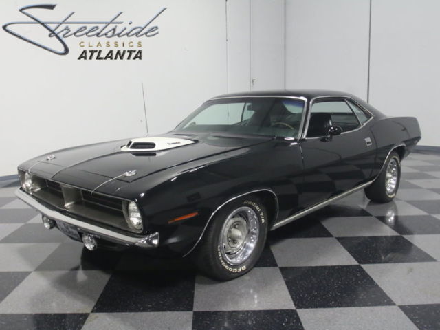 SINISTER BLACK, HIGH-END RESTO, 340 V8, 4-SPEED, SHAKER HOOD, PS/PWR FRNT DISC! 1970 Plymouth Barracuda