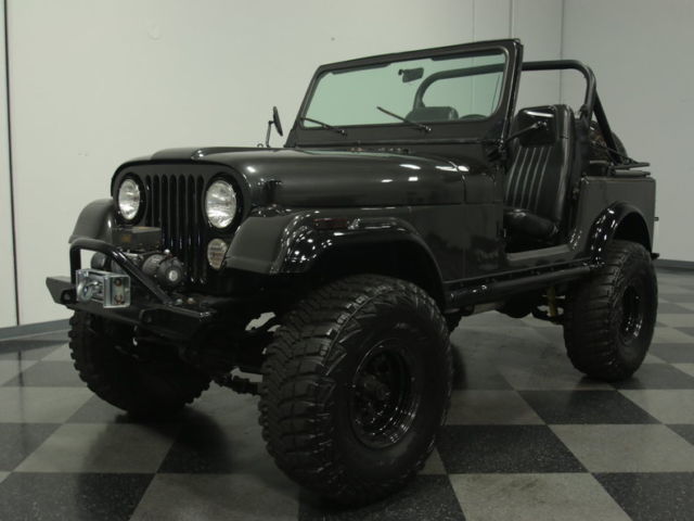 SINISTER CJ7, DEEP DARK CHARCOAL, LIFTED, 258 I6, 4-SPEED, A/C, HARD & SOFT TOPS 1986 Jeep CJ