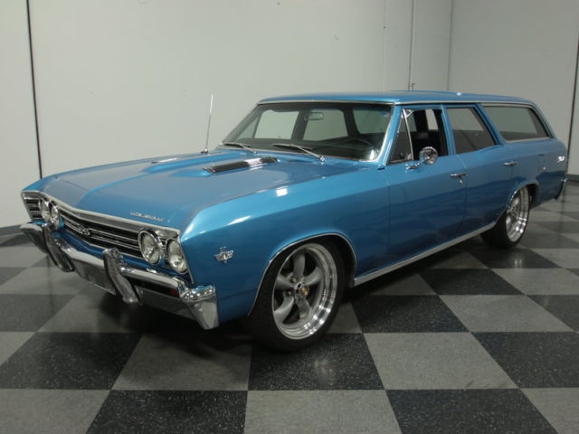 SLICK MUSCLE-WAGON, 350 V8, 4-SPEED, PWR FRNT DISC, PS, R134A A/C, 18/20" RIMS! 1967 Chevrolet Malibu Wagon