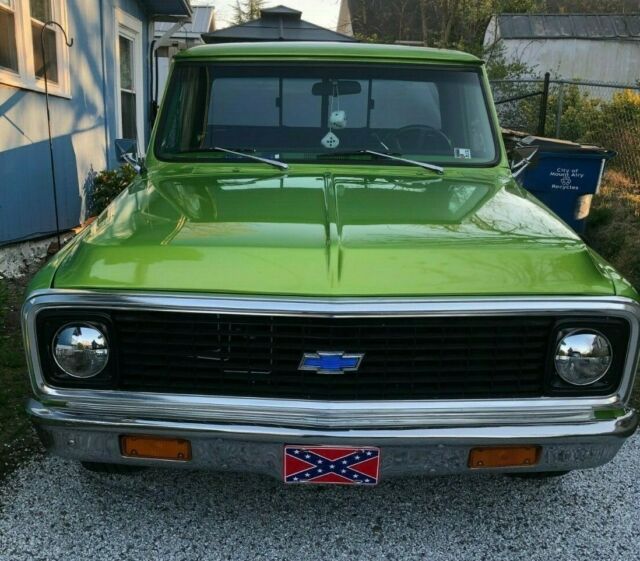 Snakeskin Green 402 Ci engine, PS, PB, A/C Lots of chrome, mechanic owned, 1972 Chevrolet C-10 Pickup