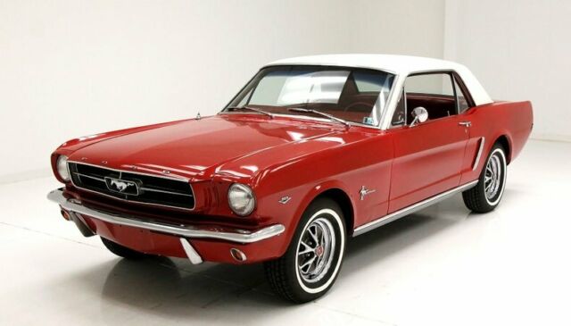 Snazzy Red/White Vinyl Top Straight Exterior Panels Good Chrome 1965 Ford Mustang Coupe