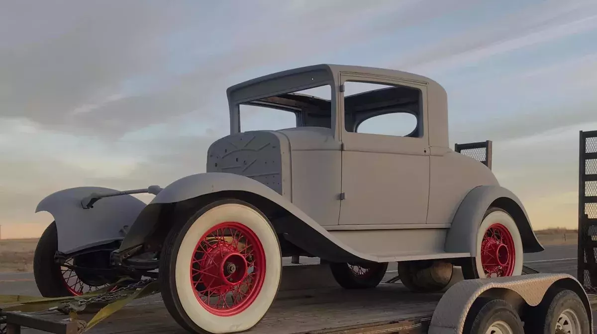 Solid body in primer, frame restored and painted 1931 Plymouth PA