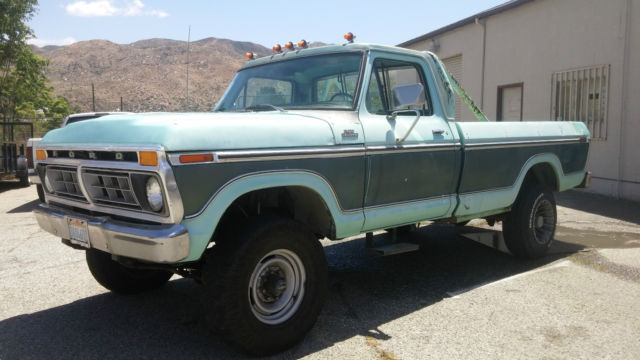 Solid California Barn Find 4x4 Pickup! Highboy Lowboy! NO RESERVE AUCTION! 1977 Ford F-250 Ranger 4x4