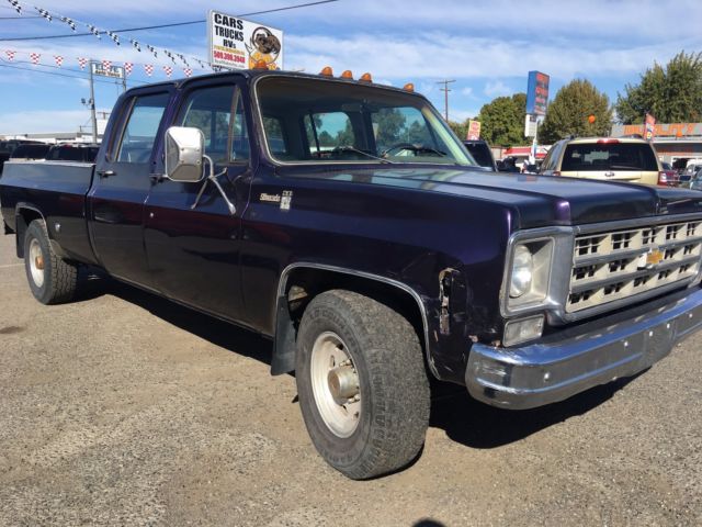 SOLID, ORIG 350 V8, AUTOMATIC, RWD, 2X4, A/C, PWR FRNT DISC, SILVERADO NICE! 1977 Chevrolet C/K Pickup 2500 C20 Quad, Crew Cab
