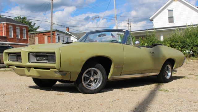 Solid PHS Documented 400 4 speed Disk Brake Hid-a-ways Rally wheels 1968 Pontiac GTO CONVERTIBLE