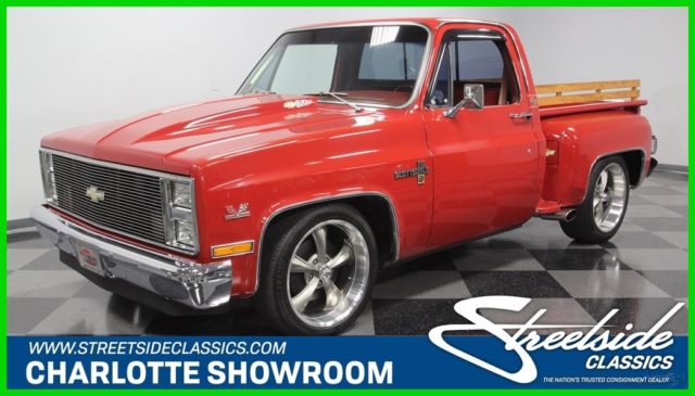 stepside lowered square body bbc stake side bowtie 1983 Chevrolet C10 Scottsdale