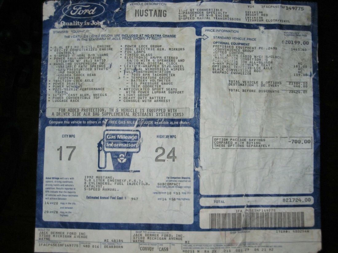 1992 Ford Mustang GT - photo 2
