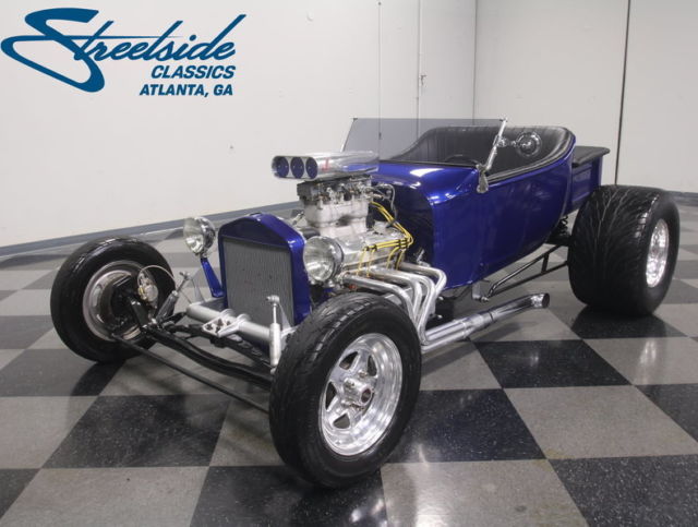 STROKER 383 V8, ALUMINUM HEADS, HIGH-RISE INTAKE, TWO 4BBLS, FRONT DISCS, LOUD! 1923 Ford T-Bucket