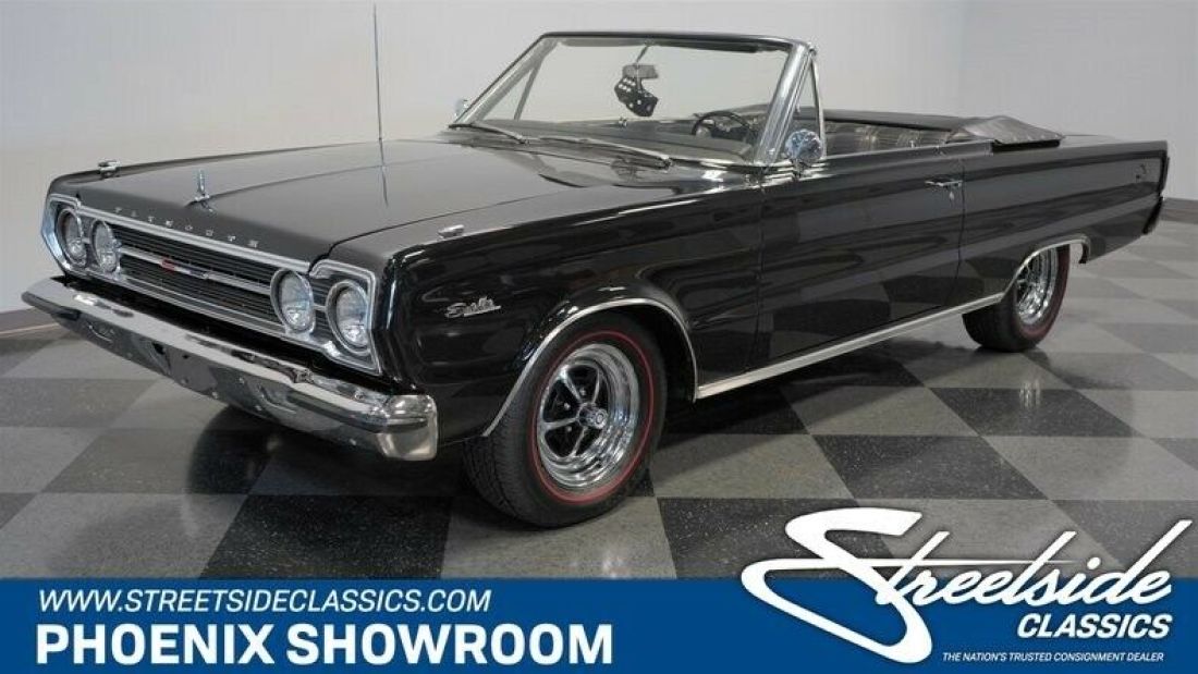 Stroker V8 Auto Classic Vintage Collector Receipts Restored Black Buildsheet Mop 1967 Plymouth Satellite Convertible