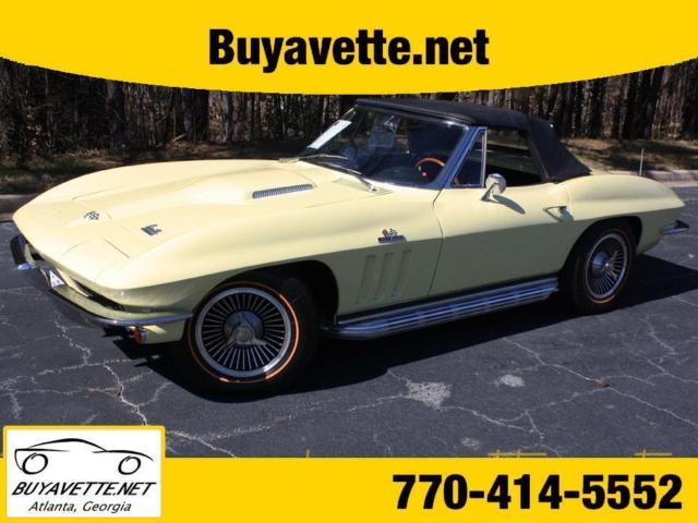 Sunfire Yellow Corvette Buyavette inc Atlanta 1966 Chevrolet Corvette Convertible