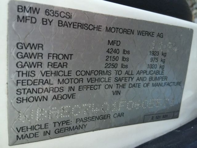 1985 BMW 6-Series - photo 5