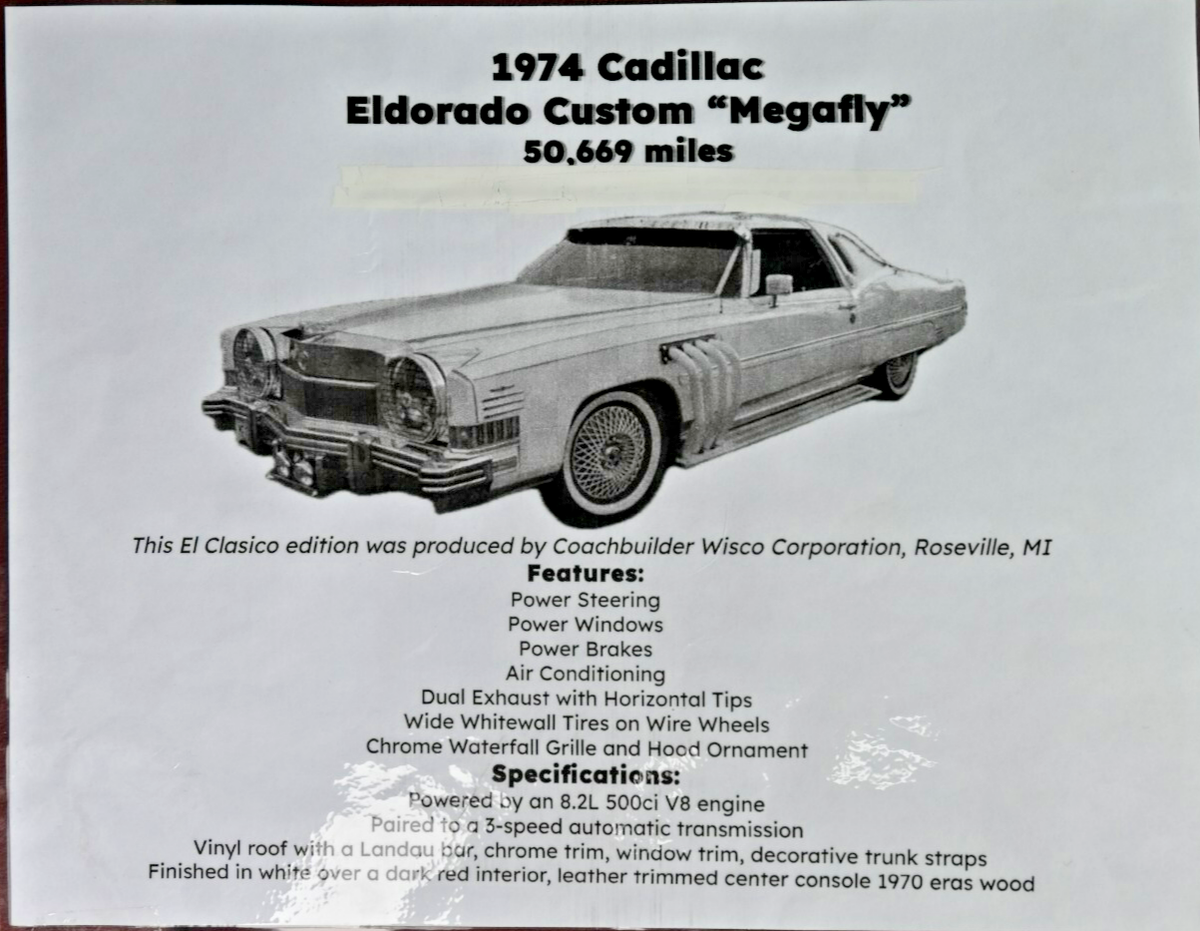 1974 Cadillac Eldorado EL CLASSICO COACH BUILDER / TIME MACHINE - photo 2