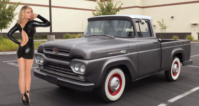 SWB FLEETSIDE V8 3 SPEED PATINA BARN FIND VTG HAULER HOT RAT ROD 58 59 1960 Ford F-100 Short Wide Bed "Fridgetruck" Daily Driver