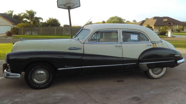 This is a 1948 Buick Roadmaster with a Fireball 8. Runs and drives. Barn find. 1948 Buick Roadmaster