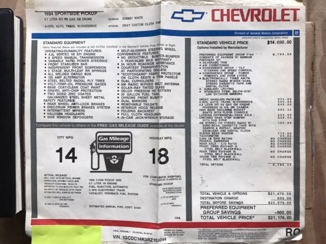 1994 Chevrolet C/K Pickup 1500 Sportside - photo 3