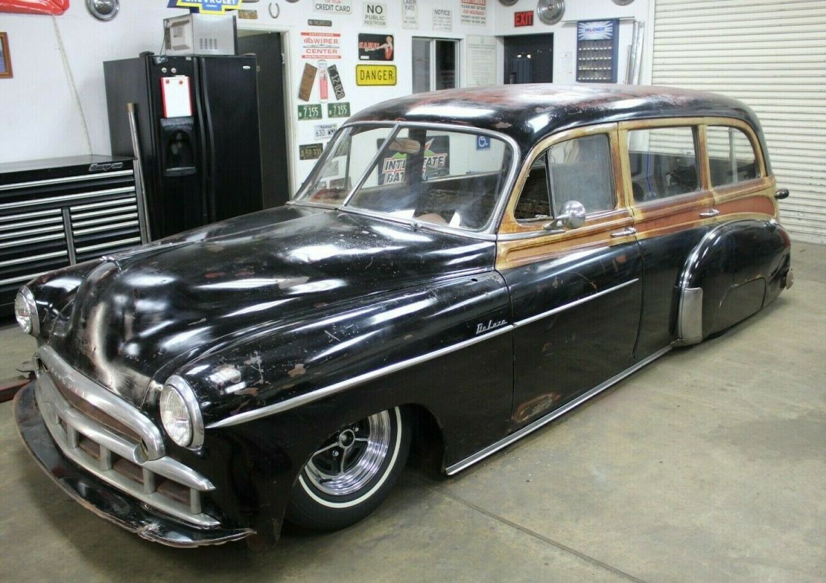 TIN WOODY MUSTANG II V8 BAGGED WOODIE HOT ROD VTG 1950 1951 1952 PATINA CUSTOM 1949 Chevrolet Bel Air/150/210 TIN WOODY