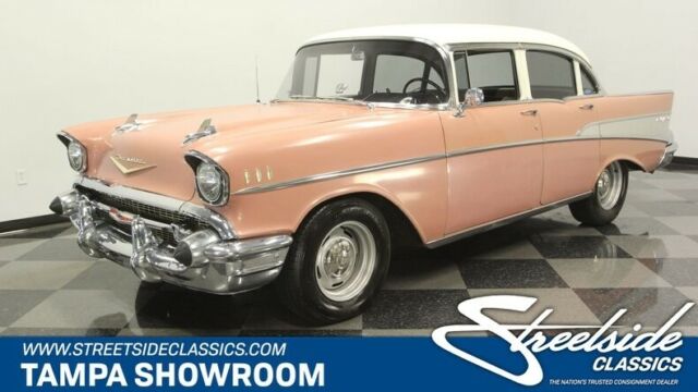 tri five 57 chevy bel air fuel injection 350 v8 700r4 overdrive 1957 Chevrolet Bel Air/150/210 4 Door Sedan