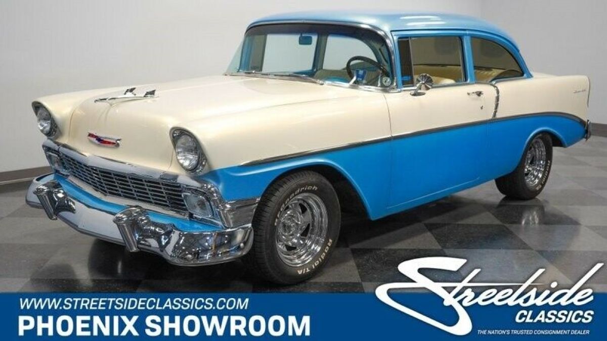 Tri-Five V8 Auto Classic Vintage Collector Shoebox Blue White Chevy Receipts Gri 1956 Chevrolet Bel Air/150/210 Sedan
