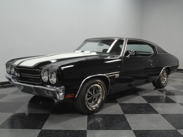 TRIPLE BLACK, 454 V8, TH400 AUTO, A/C, PWR STEER/FRONT DISCS, WONT LAST, NICE! 1970 Chevrolet Chevelle SS 454