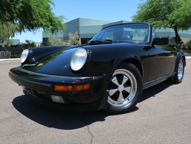 Triple Black Color Combo Chrome Fuchs Whls Convertible 1987 1988 1985 1989 1984 1986 Porsche 911 Carrera Cabriolet