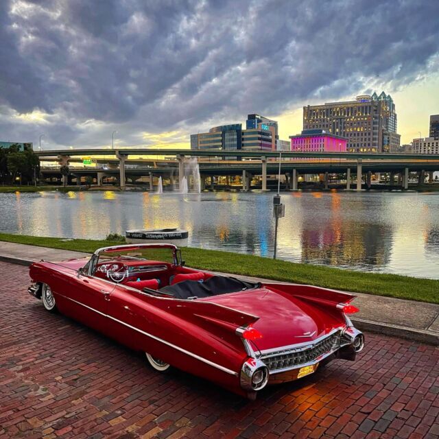 Triple red 1959 Cadillac convertible Series 62 custom big block bagged billets 1959 Cadillac Series 62